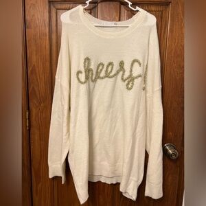 Cream Sweater with Gold Accents